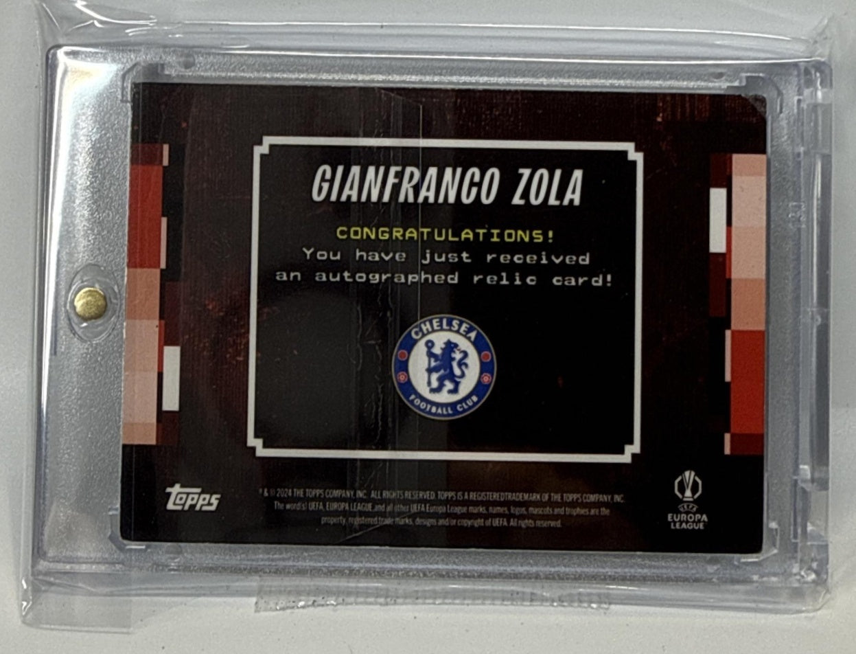 Gianfranco Zola Topps Decades UEFA CC 1990's 2025-26 Red /10 *Damaged Corner*
