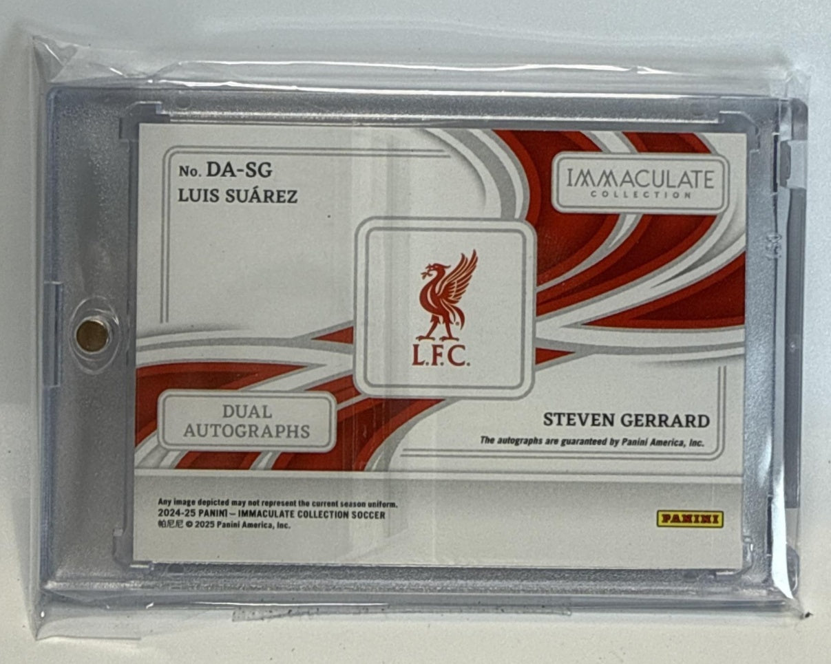 Steven Gerrard Luis Suarez Immaculate Collection 2024 Sapphire /25 Liverpool FC