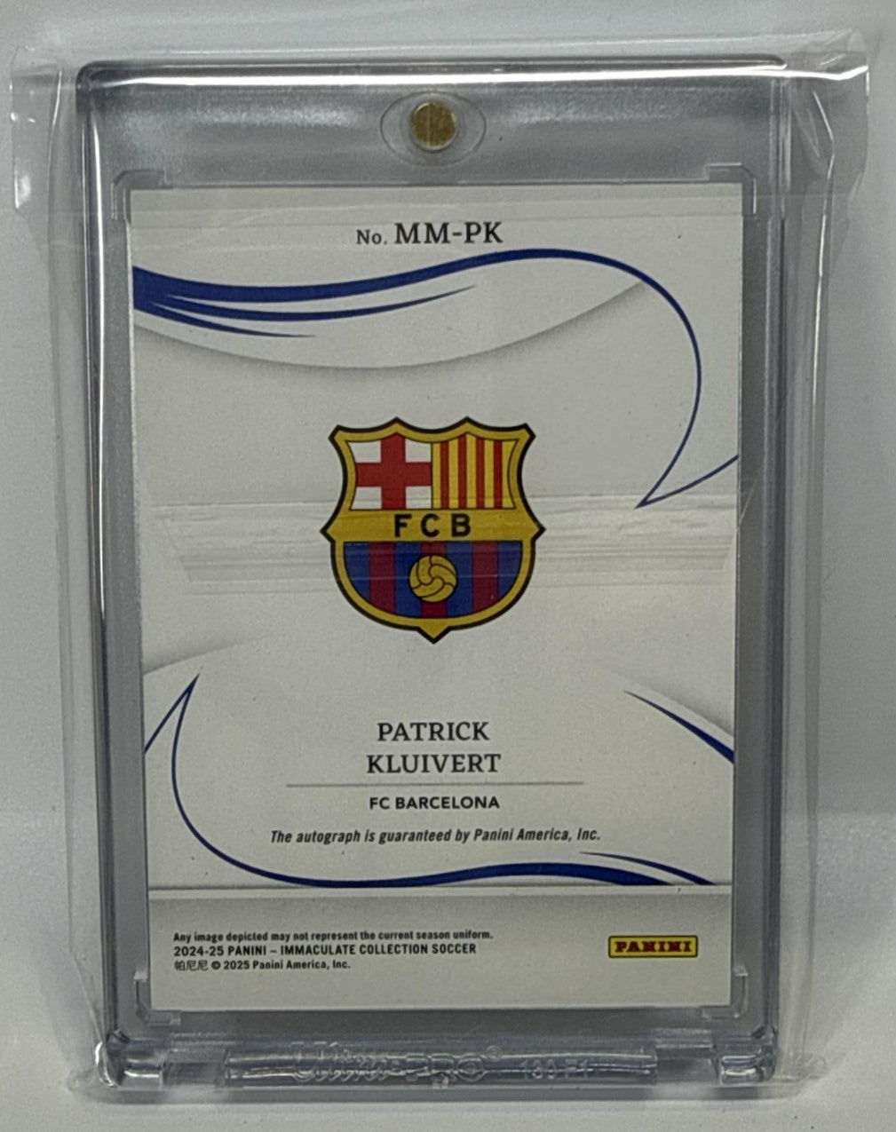 Patrick Kluivert Panini Immaculate Collection 2024-25/49 Auto FC Barcelona