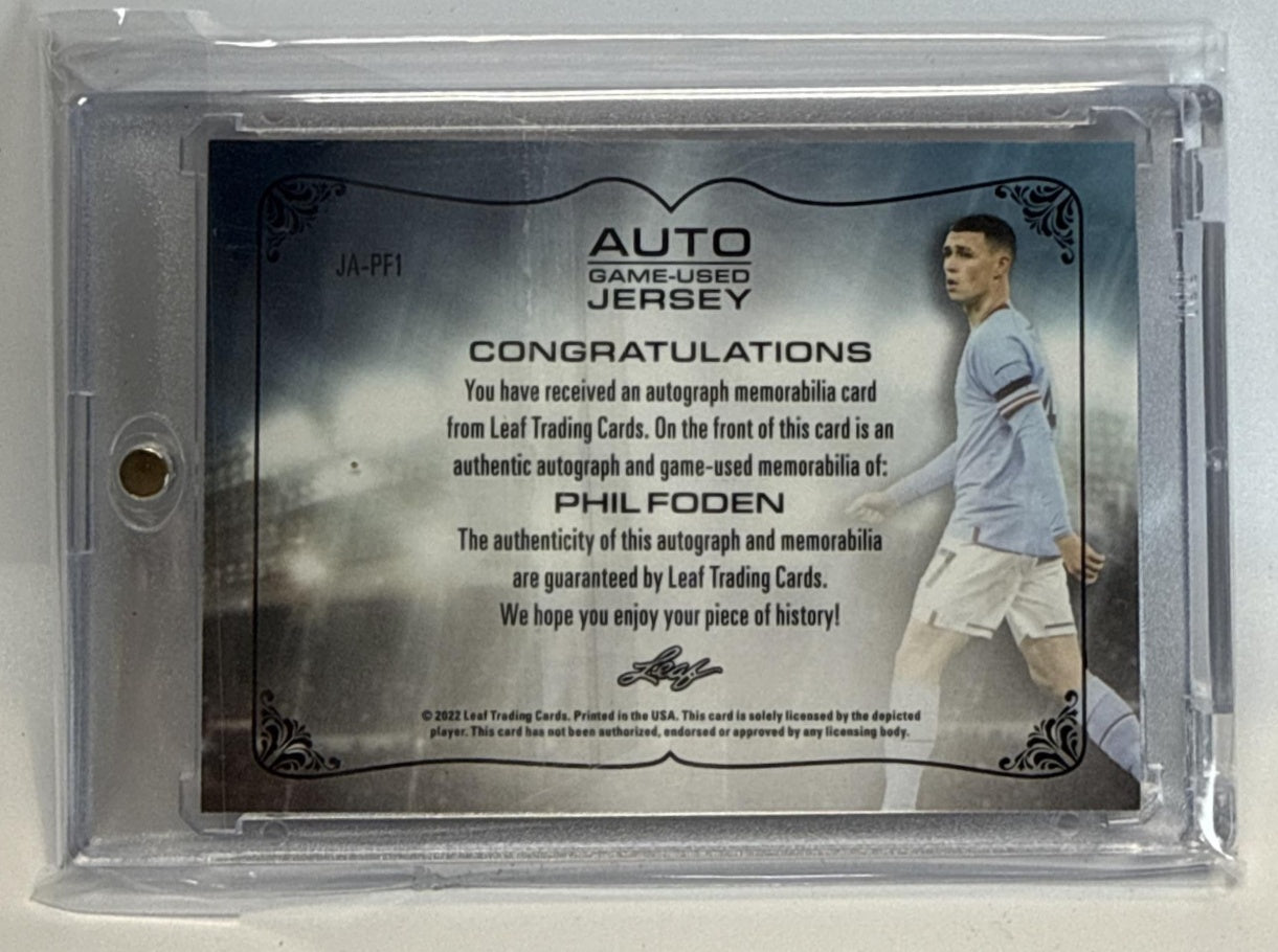Phil Foden Leaf Ultimate 2022 Jersey Auto Red Spectrum 1/1