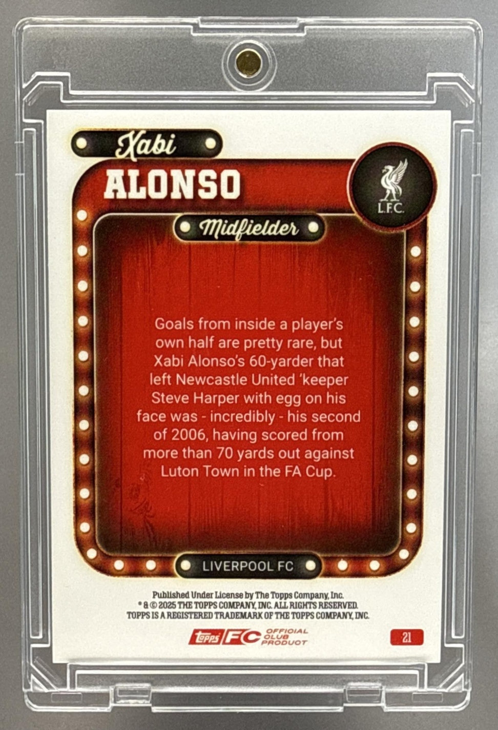 Xabi Alonso Topps Liverpool Team Set 2025 Black /10 Liverpool FC