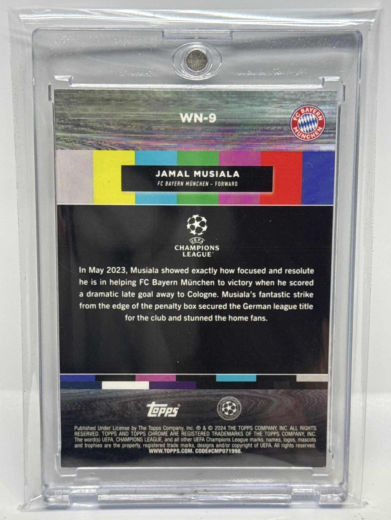 Jamal Musiala Topps Chrome UCC 2023-24 White Noise FC Bayern Munchen