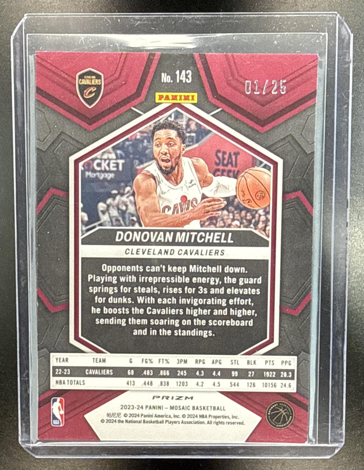 Donovan Mitchell Panini Mosaic 2023-24 White /25 Cleveland Cavaliers
