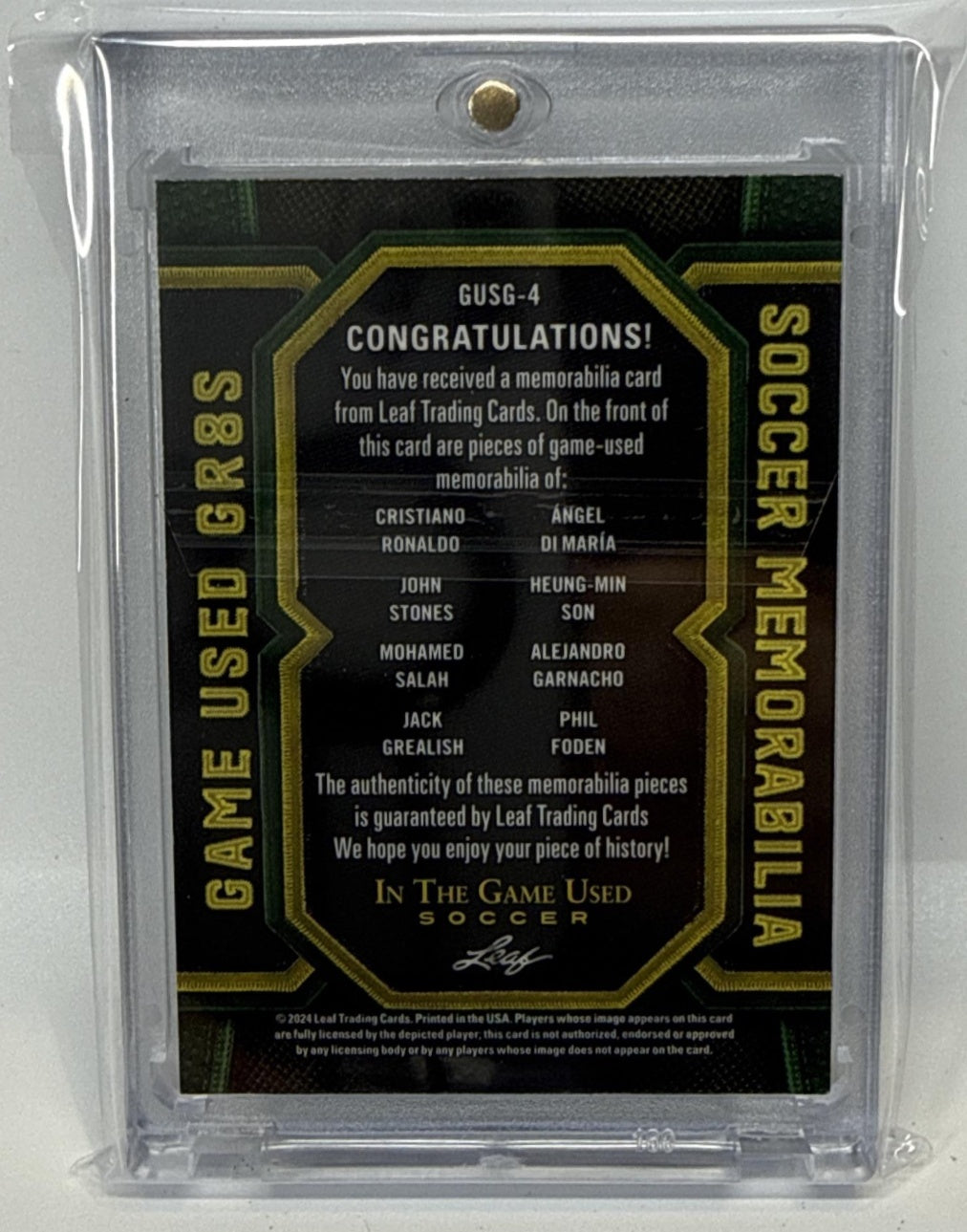 Ronaldo/Stones/Salah/Grealish/Di Maria/Son/Garnacho/Foden Leaf 2024 Red Holo /4