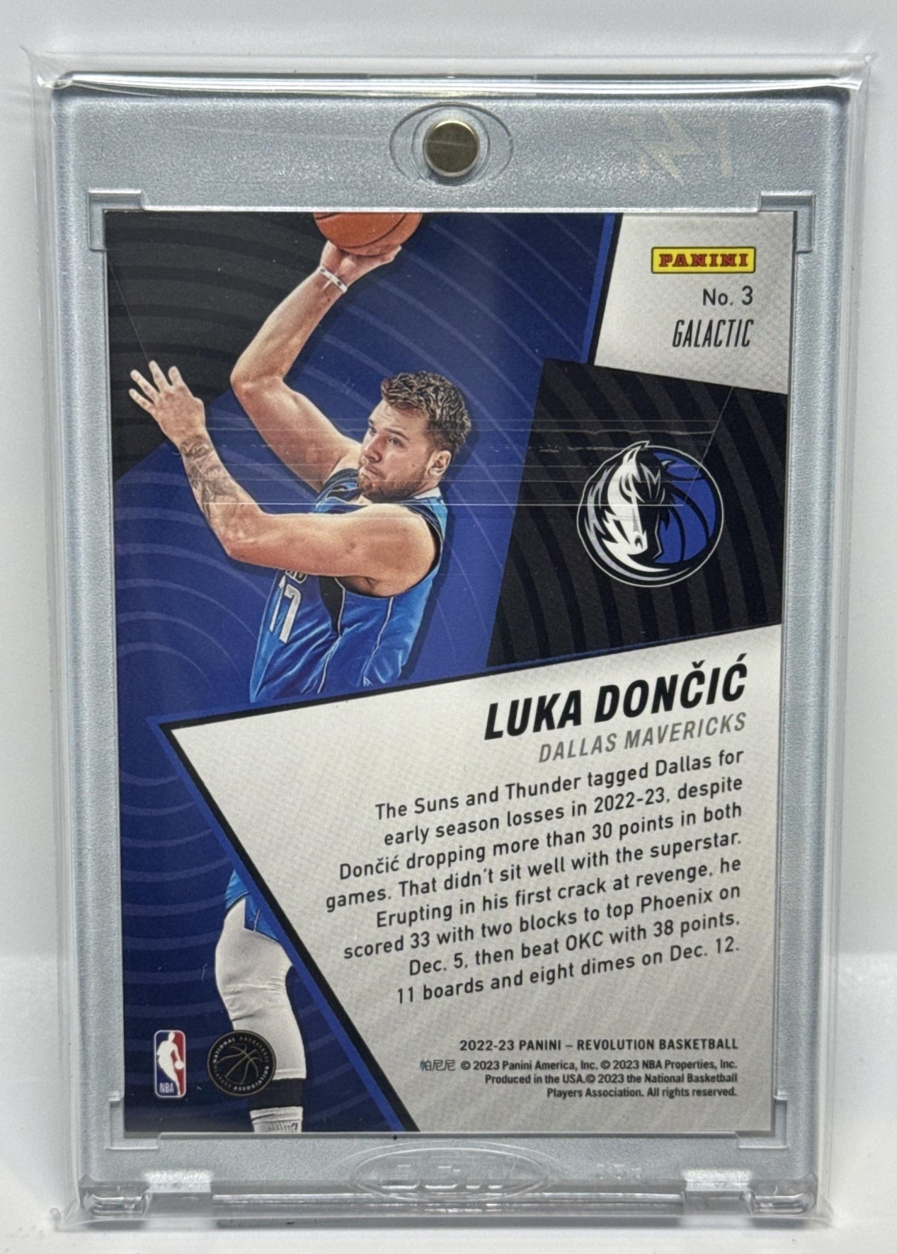 Luka Doncic Panini Revolution 2022-23 Shock Wave Galactic Case Hit Dallas Mavericks