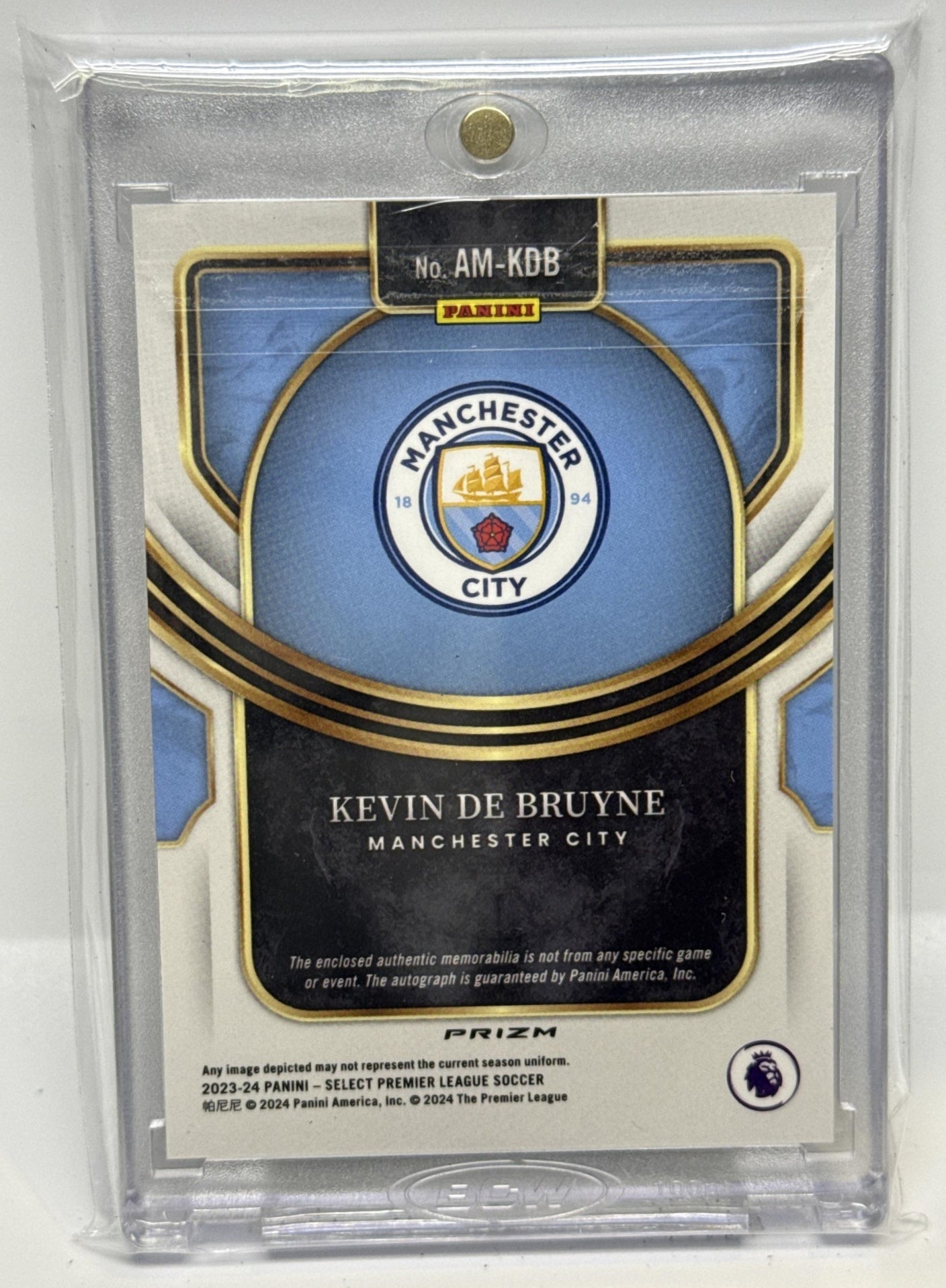 Kevin De Bruyne Panini Select PL 2023-24 Auto Memorabilia Manchester City