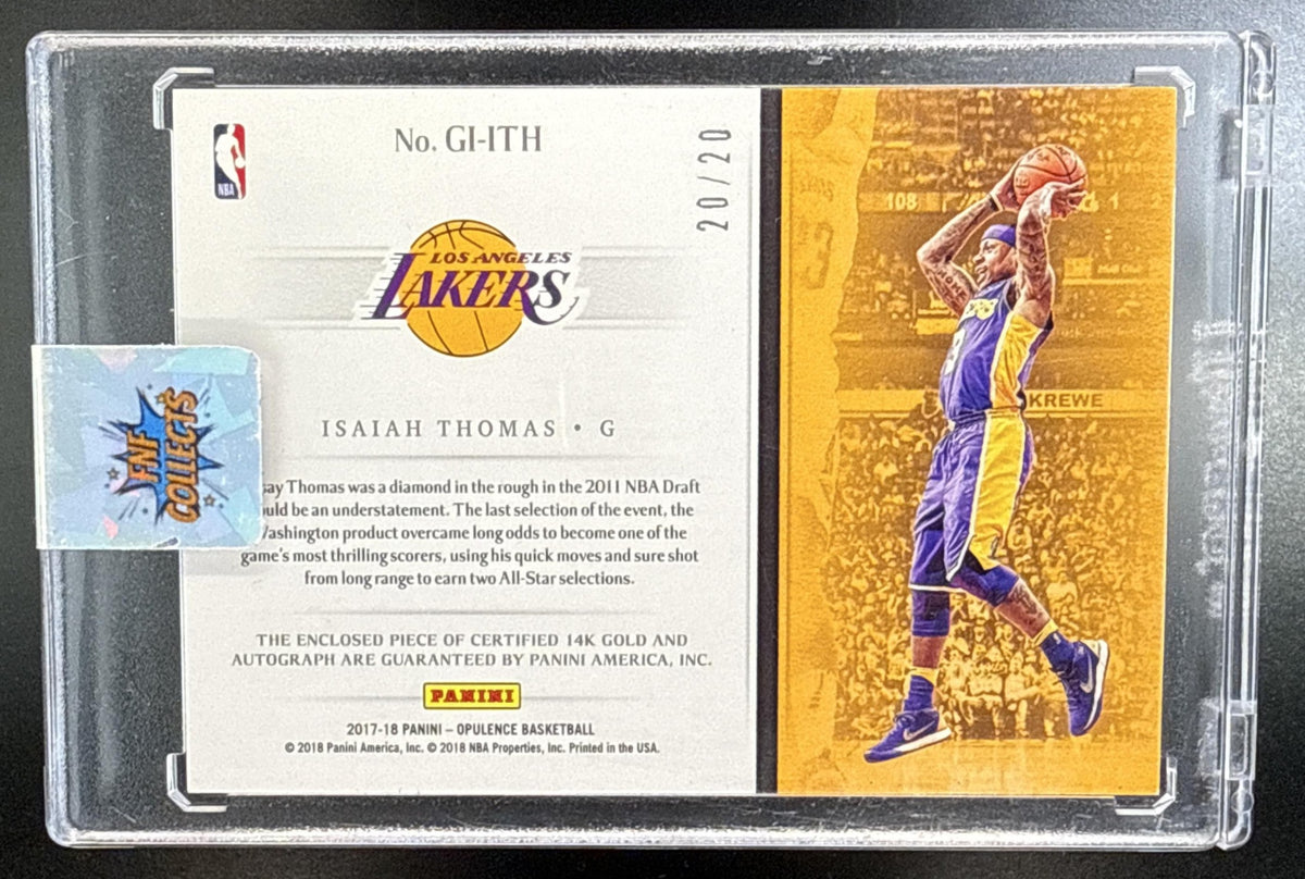Isaiah Thomas Panini Opulence 2017-18 Golden Ink /20 Auto Los Angeles Lakers