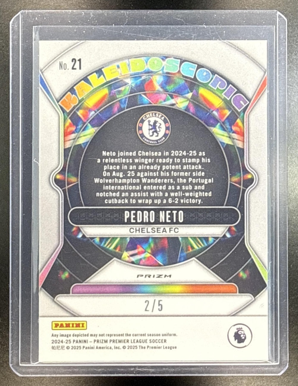 Pedro Neto Panini Prizm PL 2024-25 Kaleidoscopic Green /5 Chelsea FC