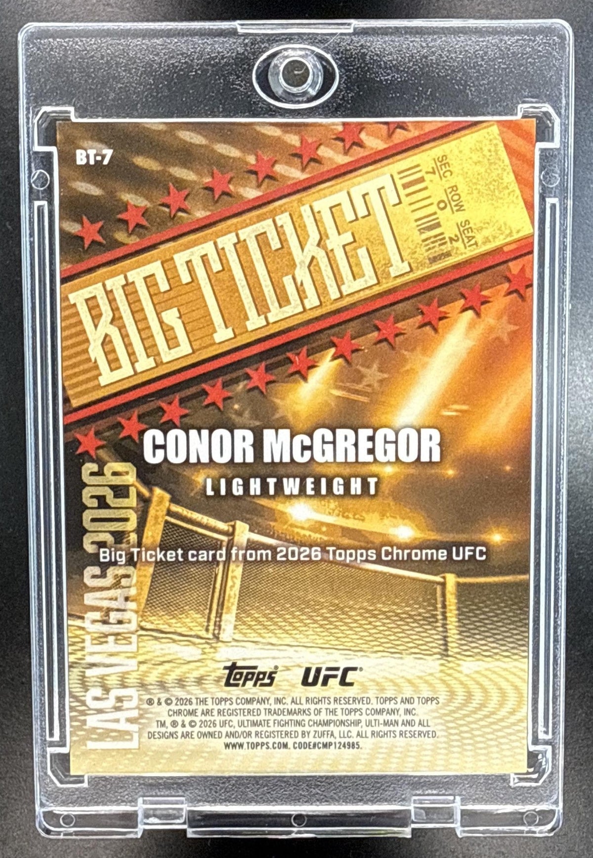 Conor McGregor Topps Chrome UFC 2026 Big Ticket Black Refractor /10 SP