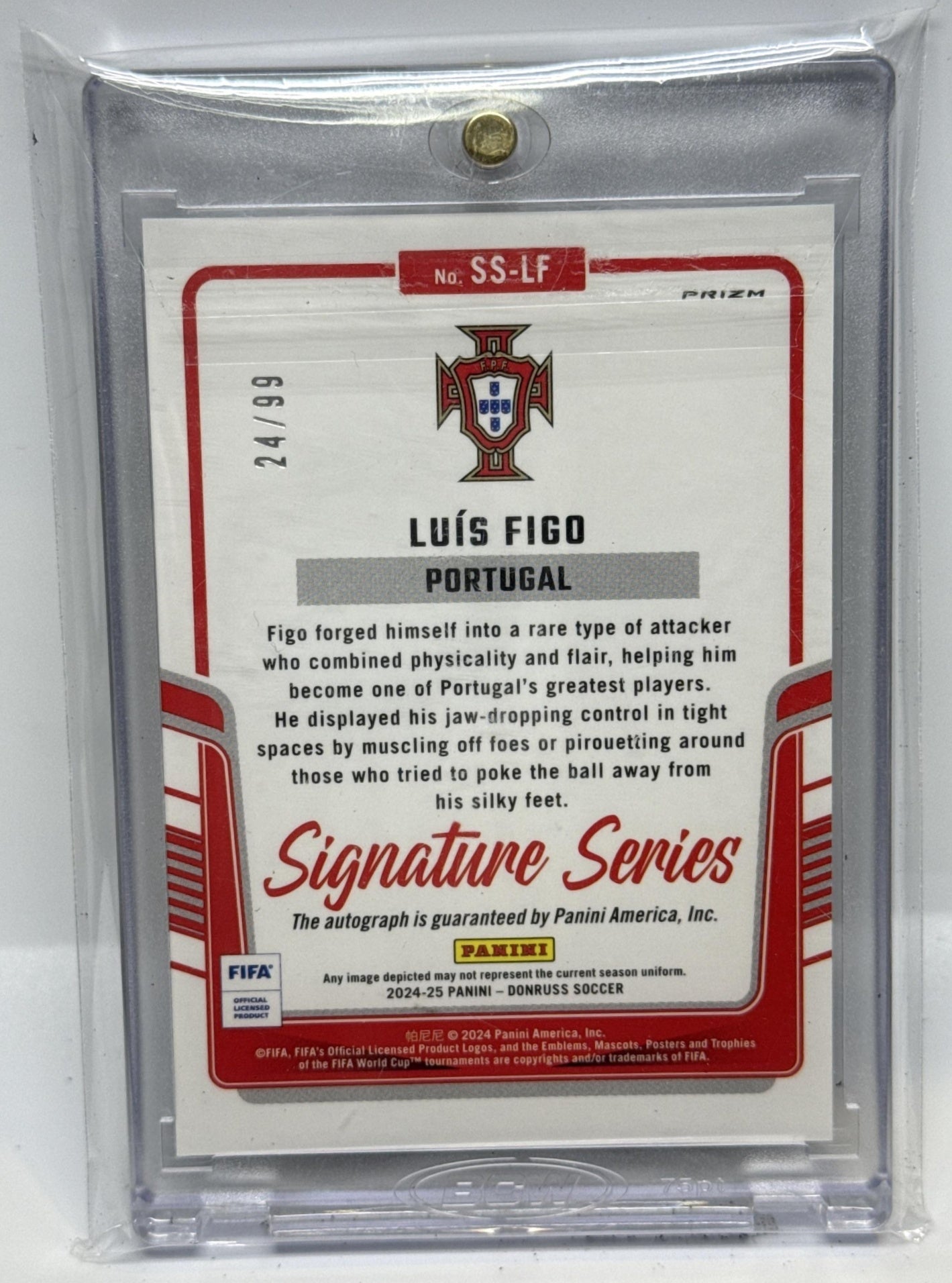 Luis Figo Panini Donruss 2024-25 Signature Series Blue /99 Auto Portugal
