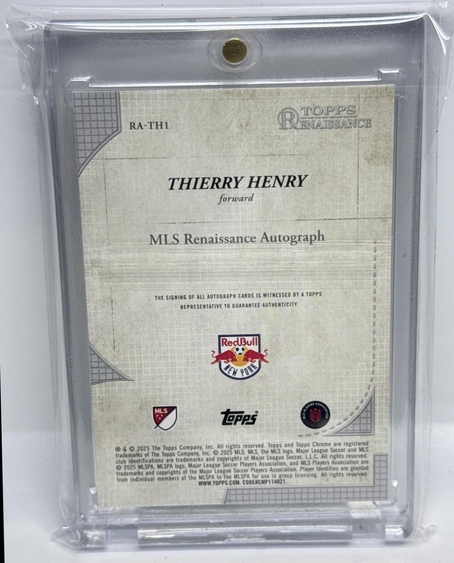 Thierry Henry Topps Chrome MLS 2025 Renaissance Auto Gold /10 New York Red Bulls