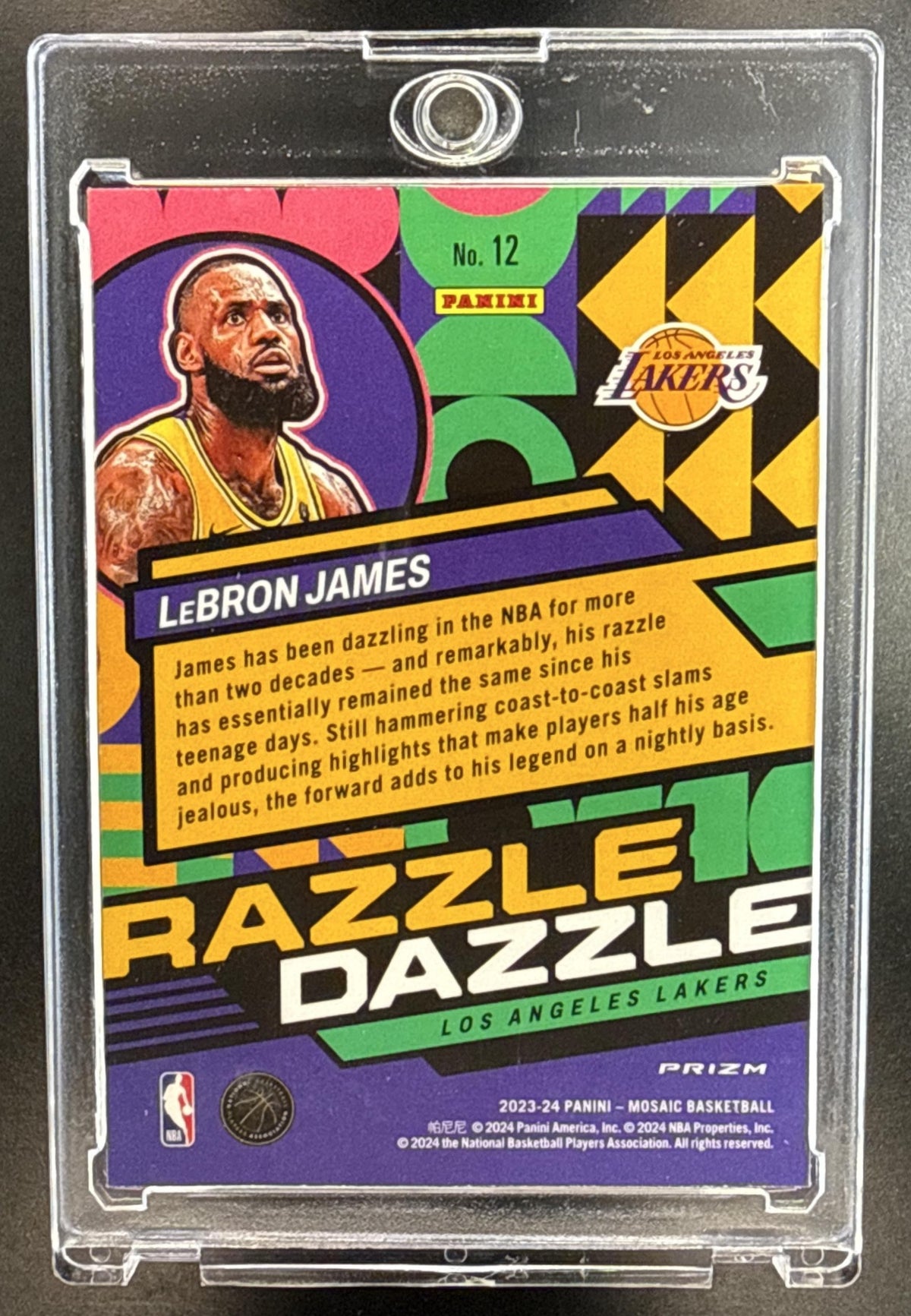 LeBron James Panini Mosaic 2023-24 Razzle Dazzle Los Angeles Lakers