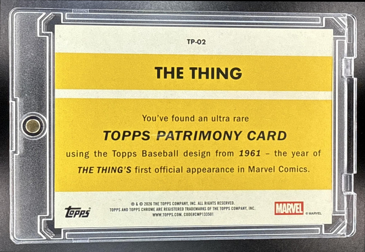 2026 Topps Chrome Marvel Comics The Thing - 1961 Patrimony /25