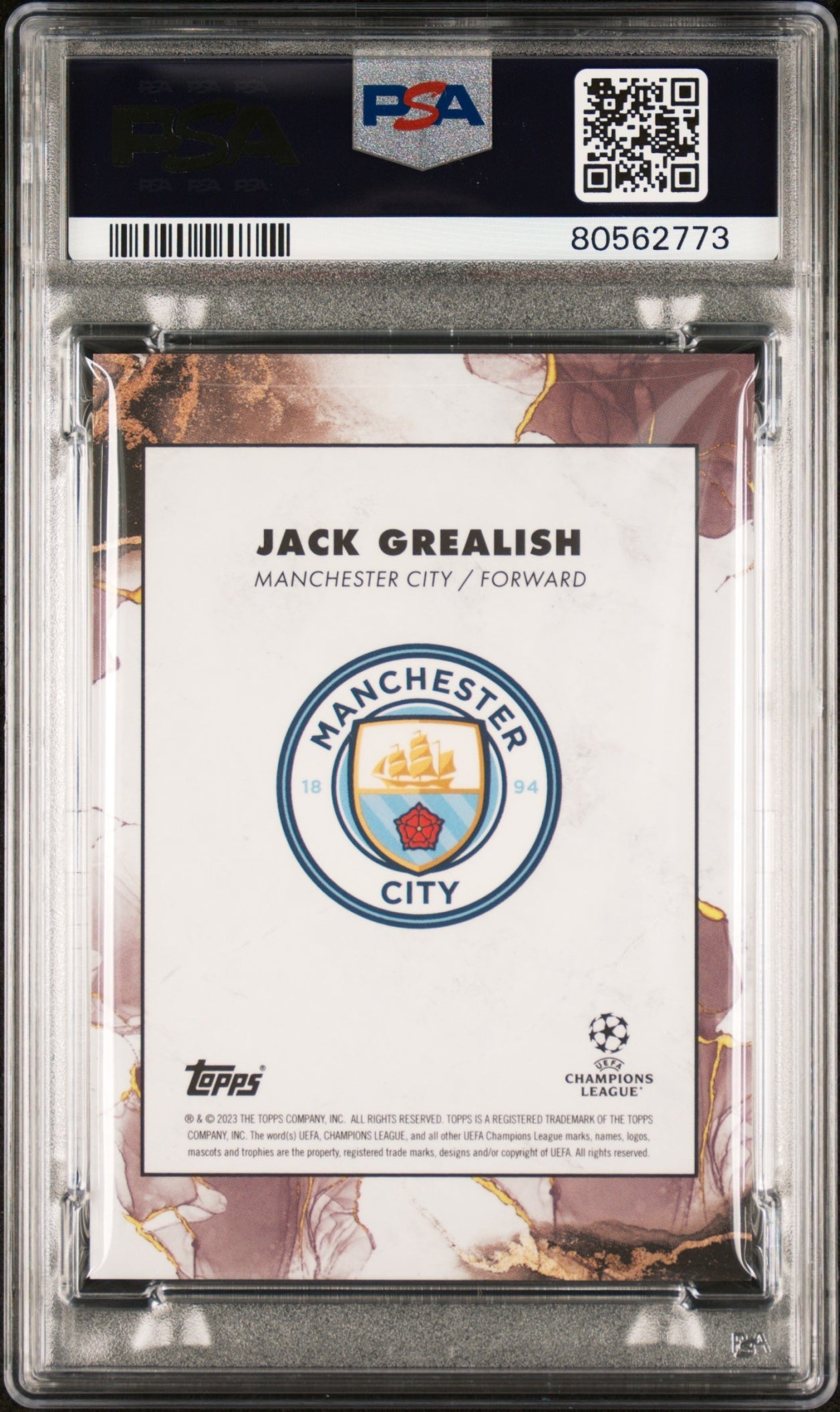 Jack Grealish Topps Inception UCC 2022-23 Star Quality Blue /49 PSA 10 Man City