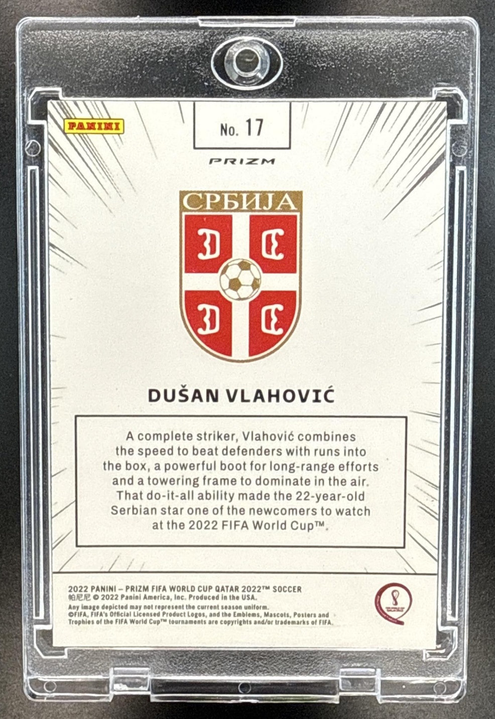 Dusan Vlahovic Panini Prizm World Cup 2022-23 Manga SSP Serbia