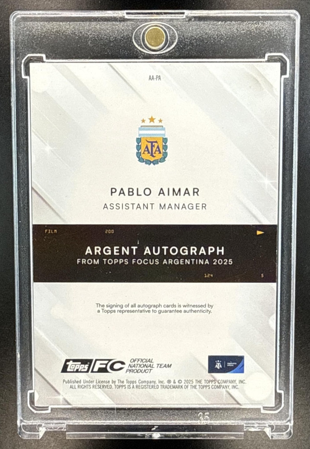 Pablo Aimar Topps Focus Argentina 2025-26 Argent Auto Red Rainbow /5