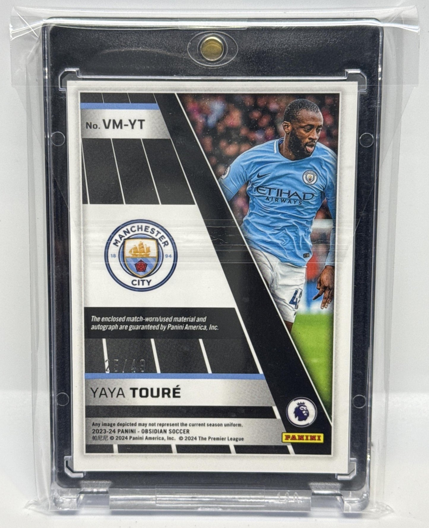 Yaya Toure Obsidian 2023-24 Electric Etch Orange /49 MEM Auto Manchester City