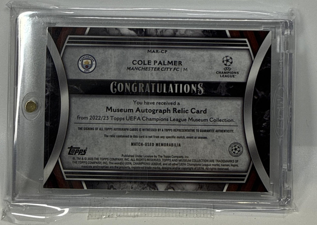 Cole Palmer Topps Museum Collection UCL 2022-23 Sapphire /75 Manchester City