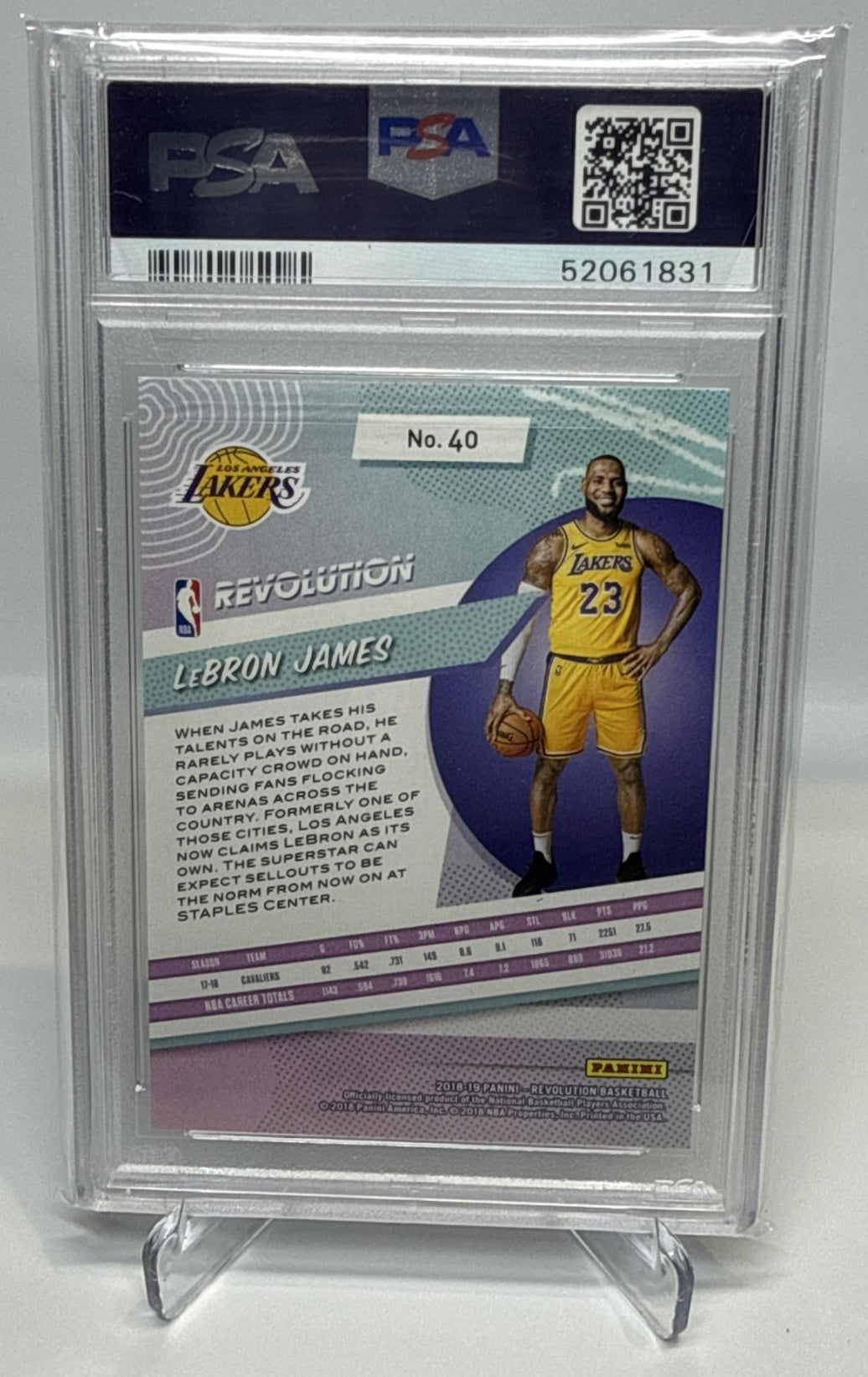 LeBron James Panini Revolution 2018-19 PSA 10 Los Angeles Lakers