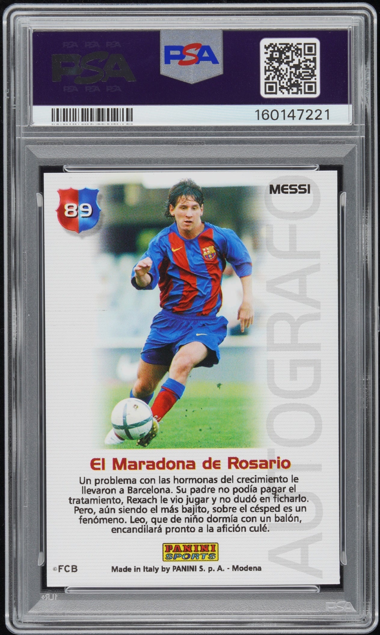 Lionel Messi Panini Megacracks Autografo 2004 PSA 8 FC Barcelona