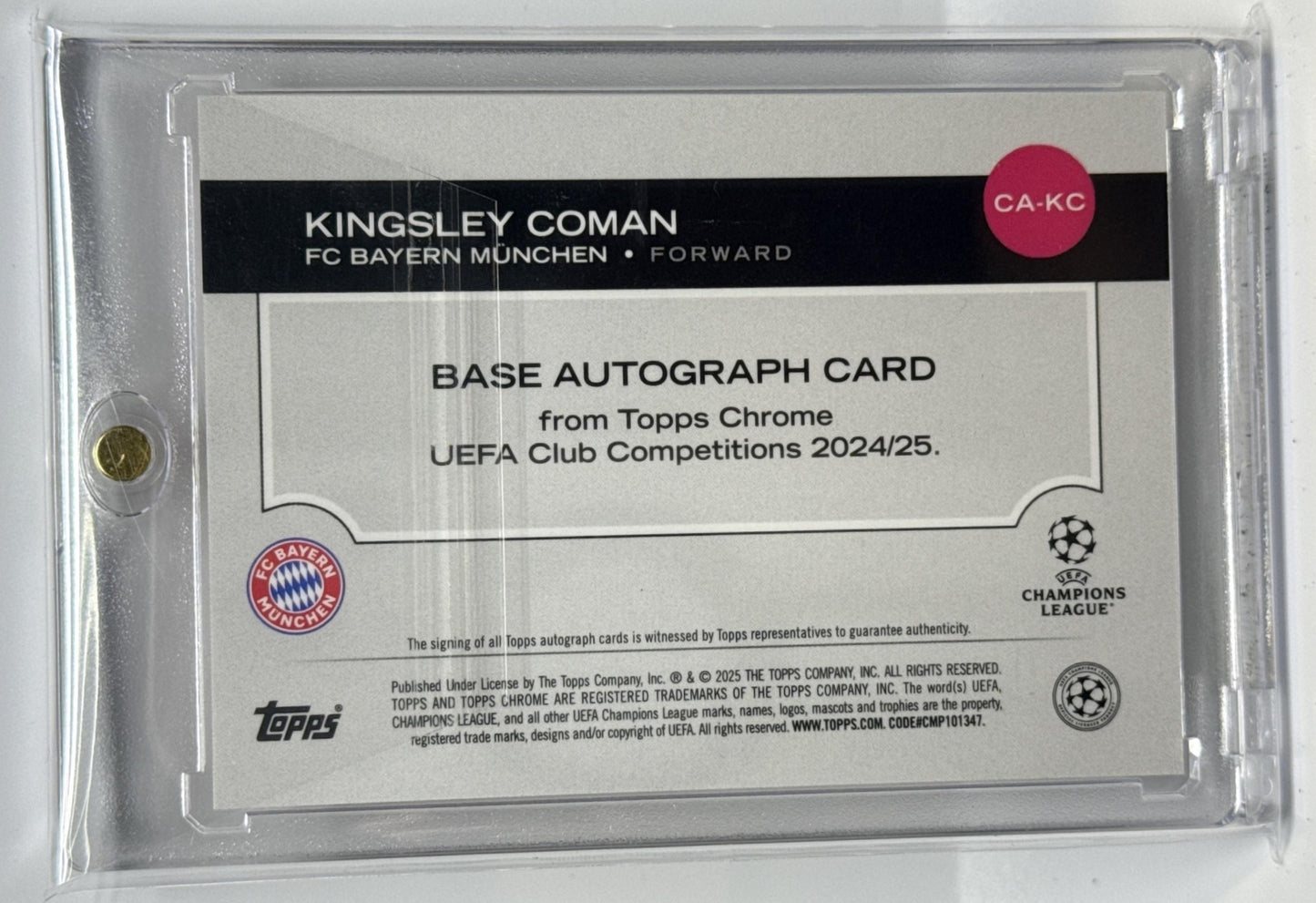 Kingsley Coman Topps Chrome UCC 2024-25 Red Geometric /5 Auto FC Bayern Munchen