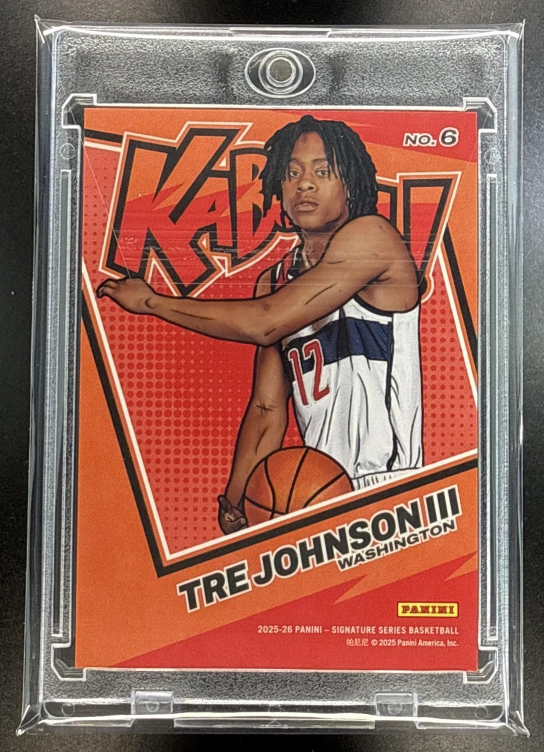 Tre Johnson III Panini Signature Series 2025-26 Kaboom RC SSP Washington Wizards