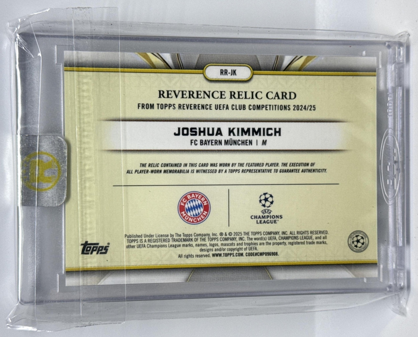 Joshua Kimmich Topps Reverence UCC 2024-25 Relics /99 MEM FC Bayern Munchen