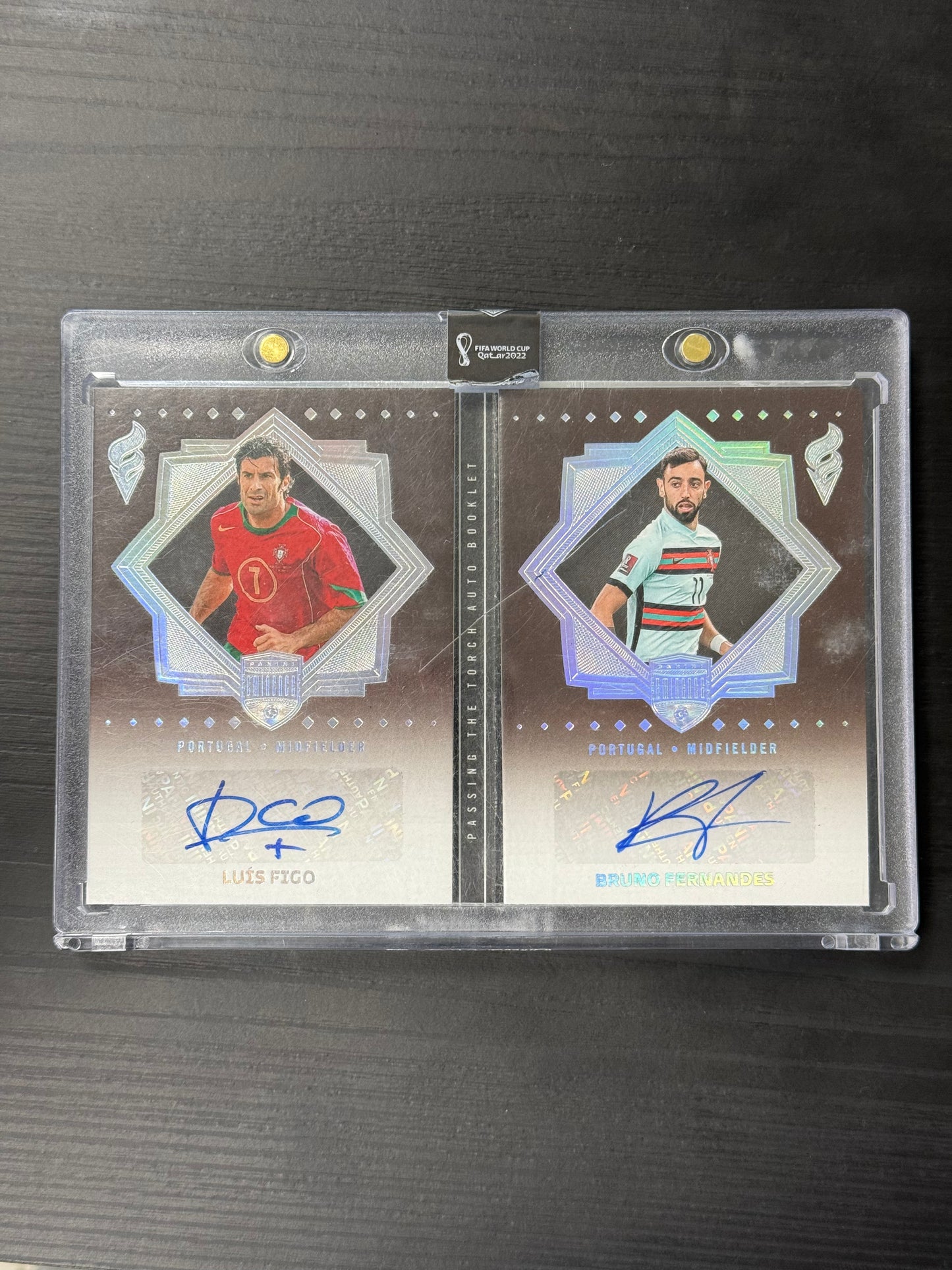 Luis Figo Bruno Fernandes Eminence World Cup Dual Auto /10 Portugal