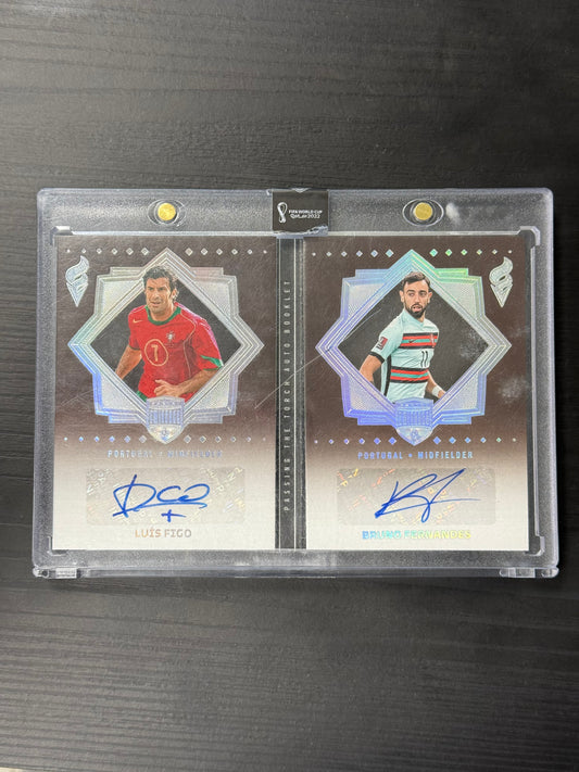 Luis Figo Bruno Fernandes Eminence World Cup Dual Auto /10 Portugal
