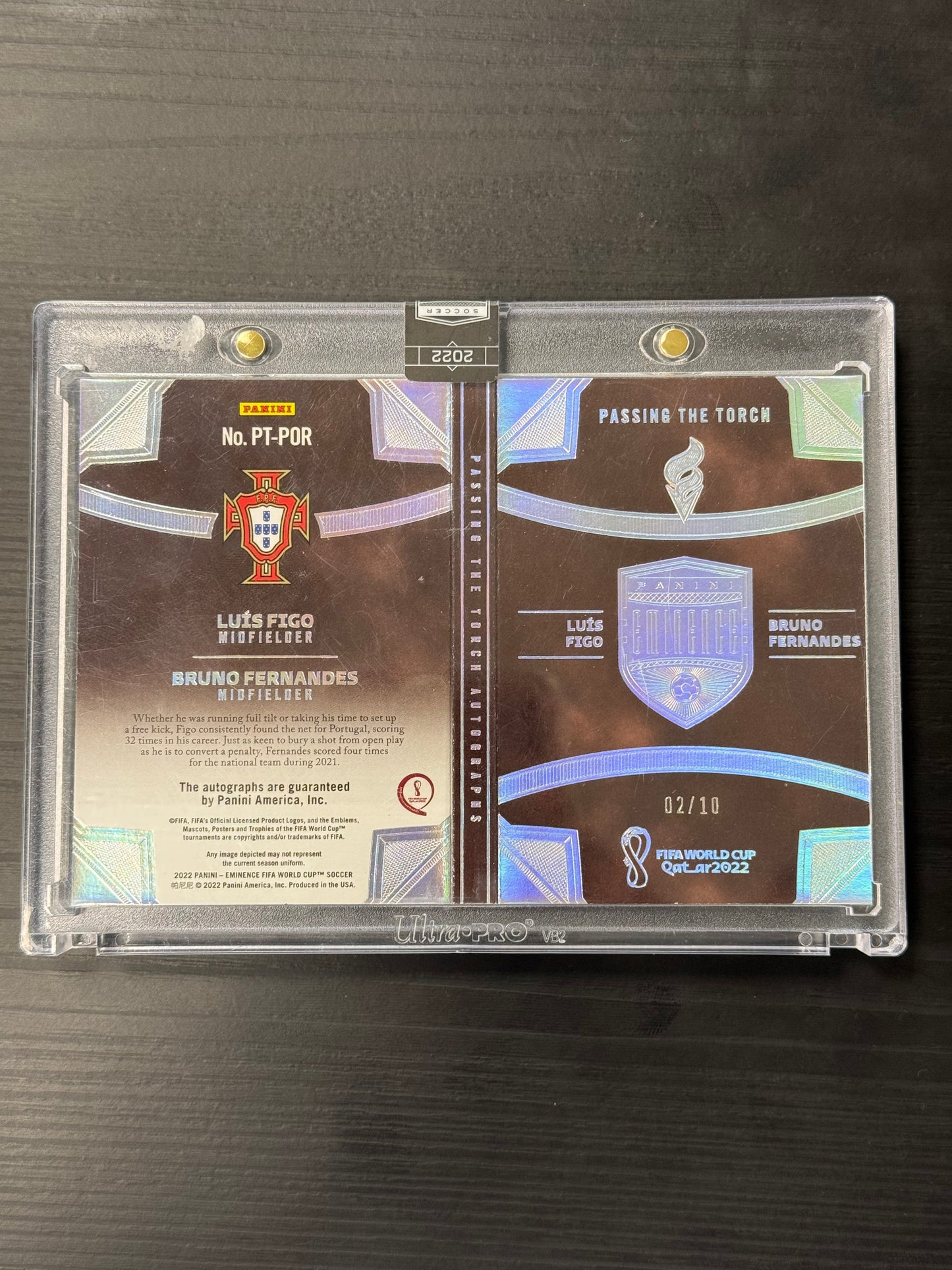Luis Figo Bruno Fernandes Eminence World Cup Dual Auto /10 Portugal