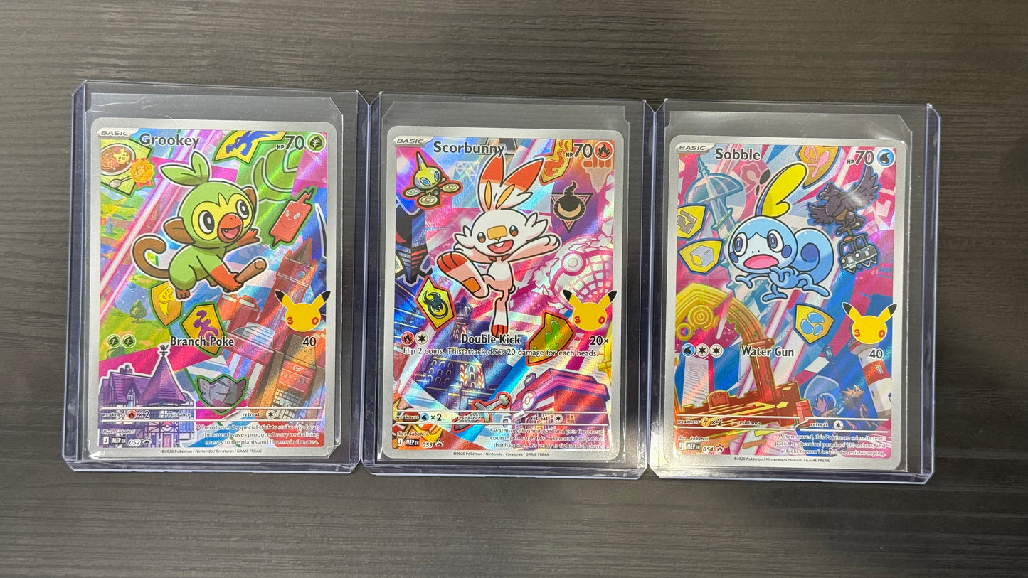Grookey/Scorbunny/Sobble Pokemon First Partner Series 2 Set