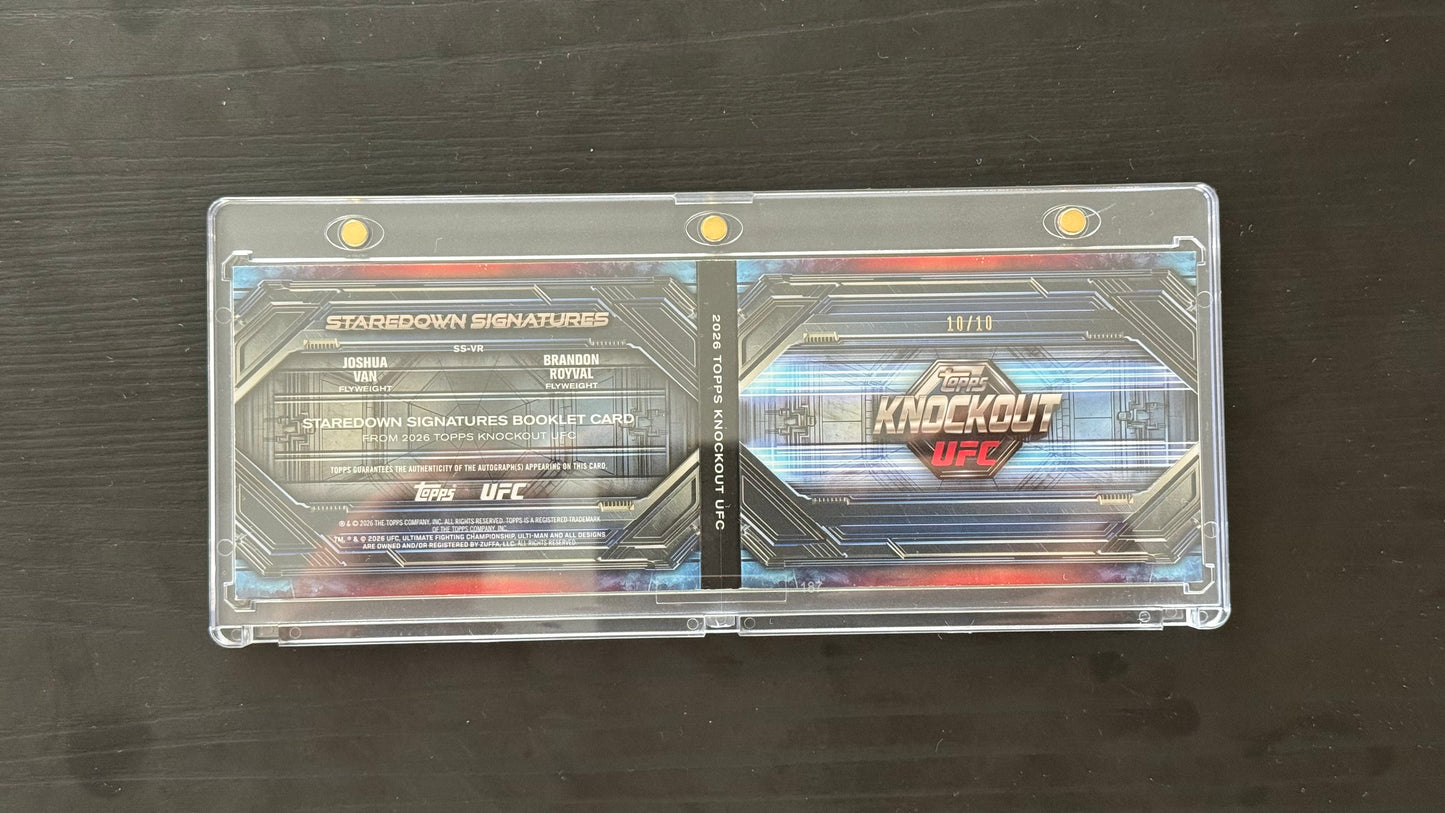 Joshua Van/Brandon Royval Topps Knockout UFC 2026 Staredown Signatures Booklet /10