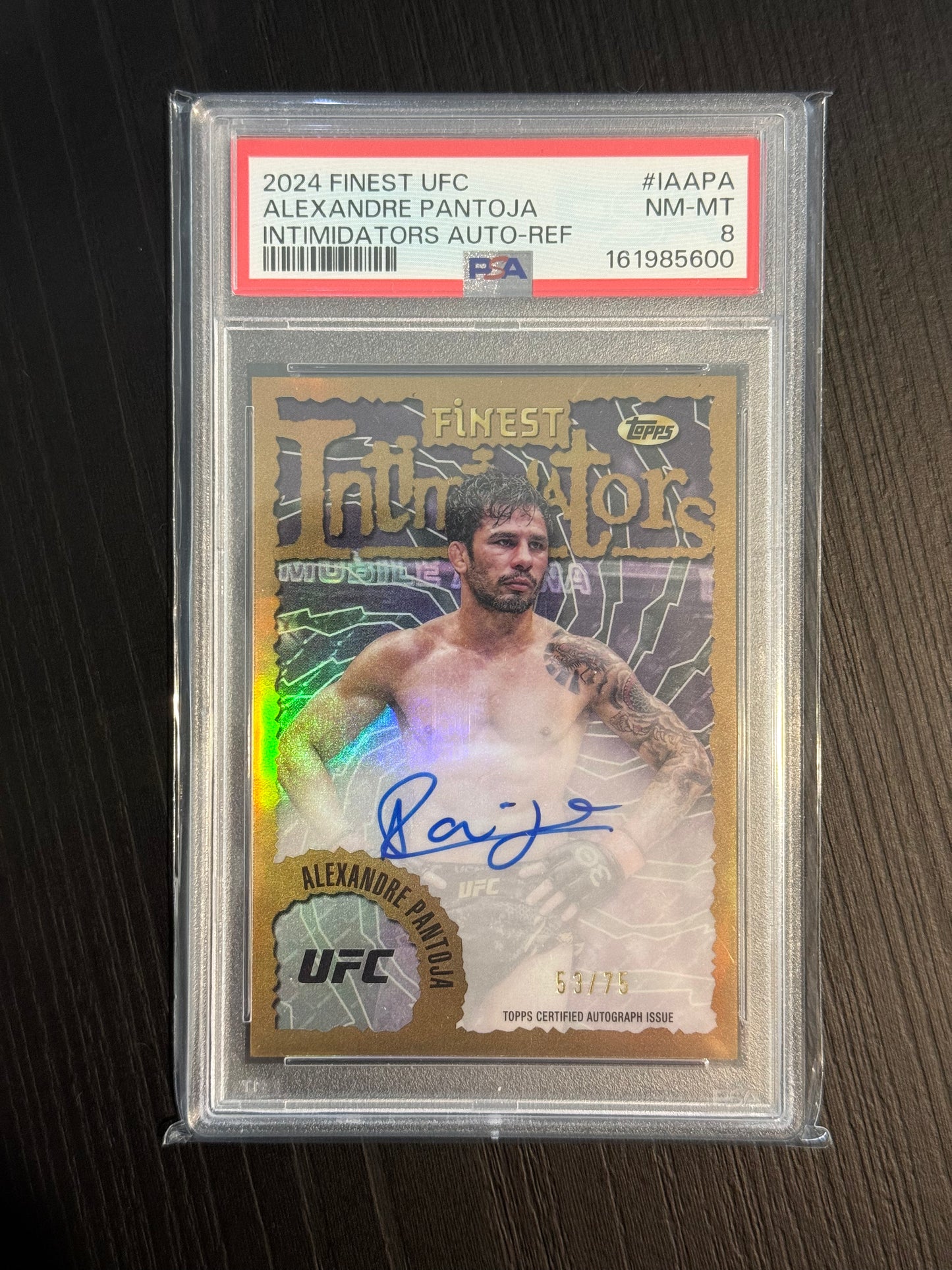 Alexandre Pantoja Topps Finest UFC 2024 Intimidators Auto /75 PSA 8