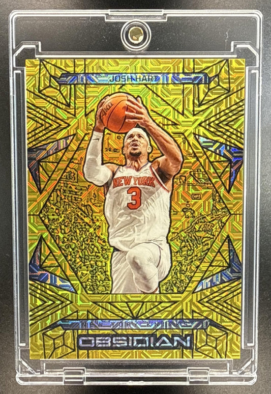 Josh Hart Panini Obsidian 2024-25 Electric Etch Gold Flood /10 New York Knicks