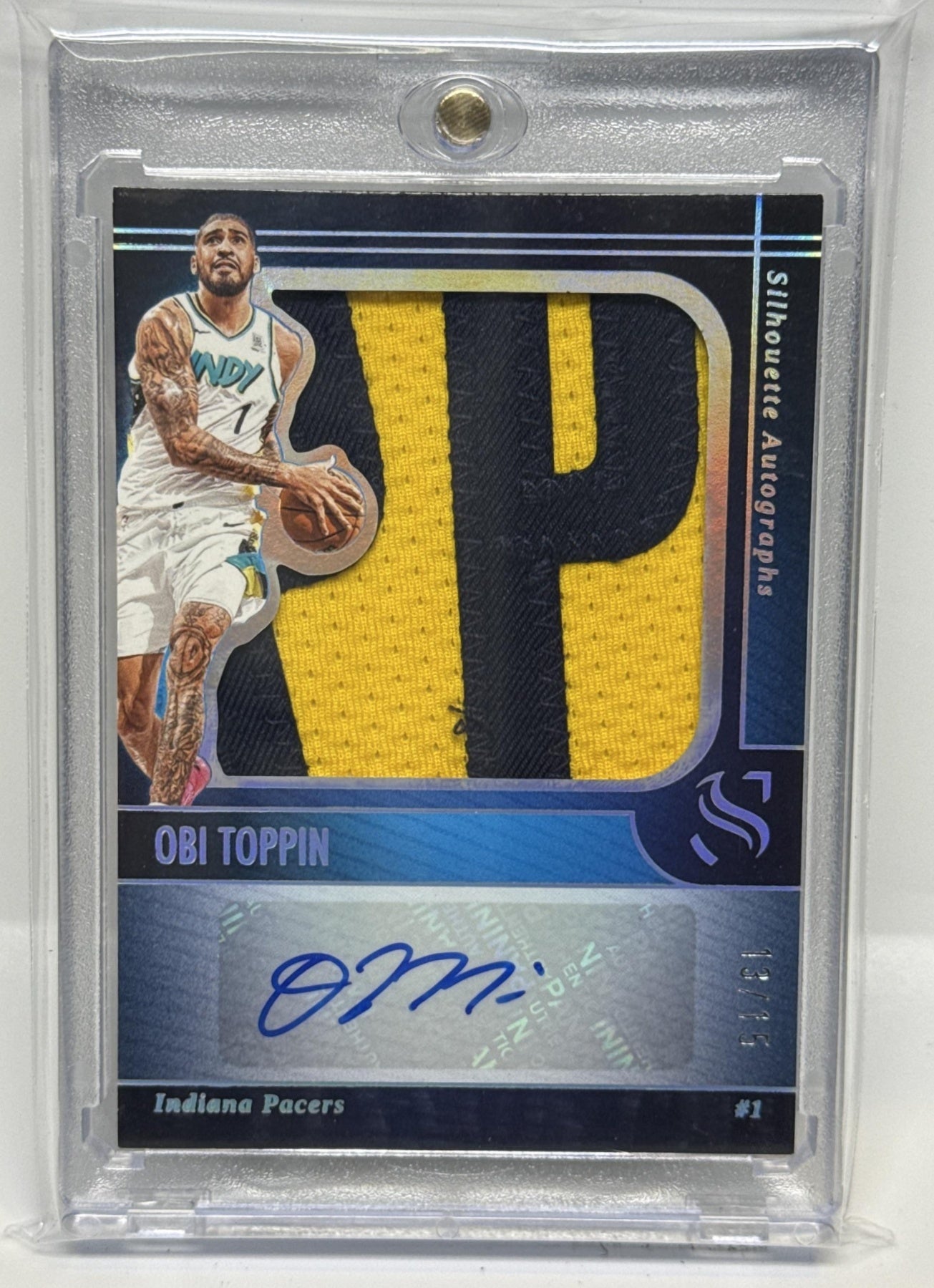 Obi Toppin Panini Silhouette 2024-25 Auto Holo Silver /15 Indiana Pacers