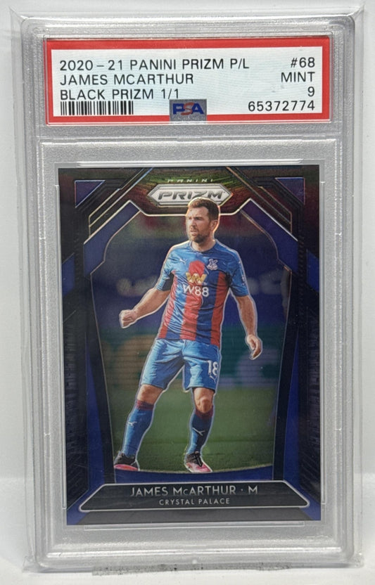 James McArthur Panini Prizm PL 2020-21 Black 1/1 PSA 9 Crystal Palace