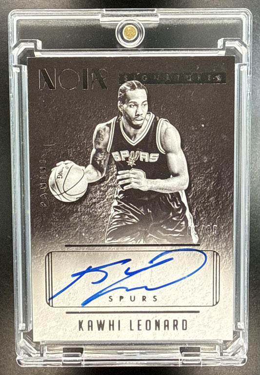 Kawhi Leonard Panini Noir 2014-15 Auto Black and White /35 San Antonio Spurs