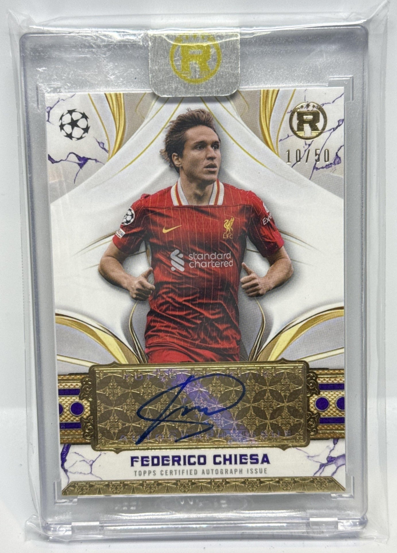 Federico Chiesa Topps Reverence UCC 2024-25 Auto Purple /50 Liverpool