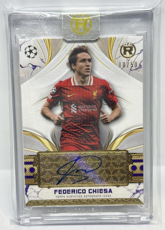 Federico Chiesa Topps Reverence UCC 2024-25 Auto Purple /50 Liverpool