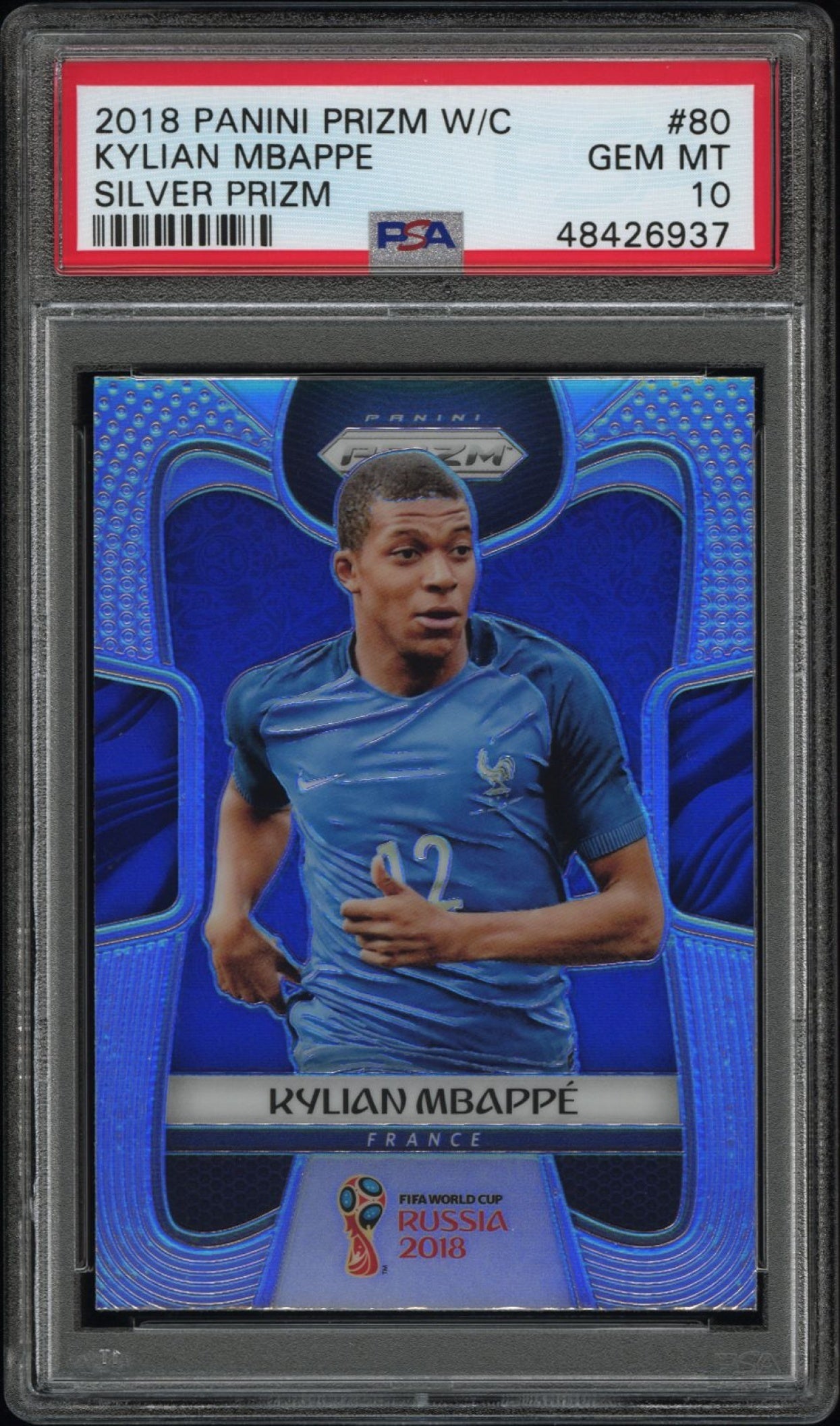 Kylian Mbappe Panini Prizm World Cup 2018 Silver PSA 10 France