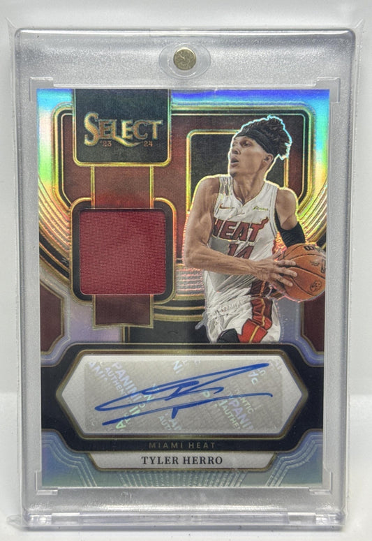 Tyler Herro Panini Select 2023-24 Auto Memorabilia /125 MEM Miami Heat