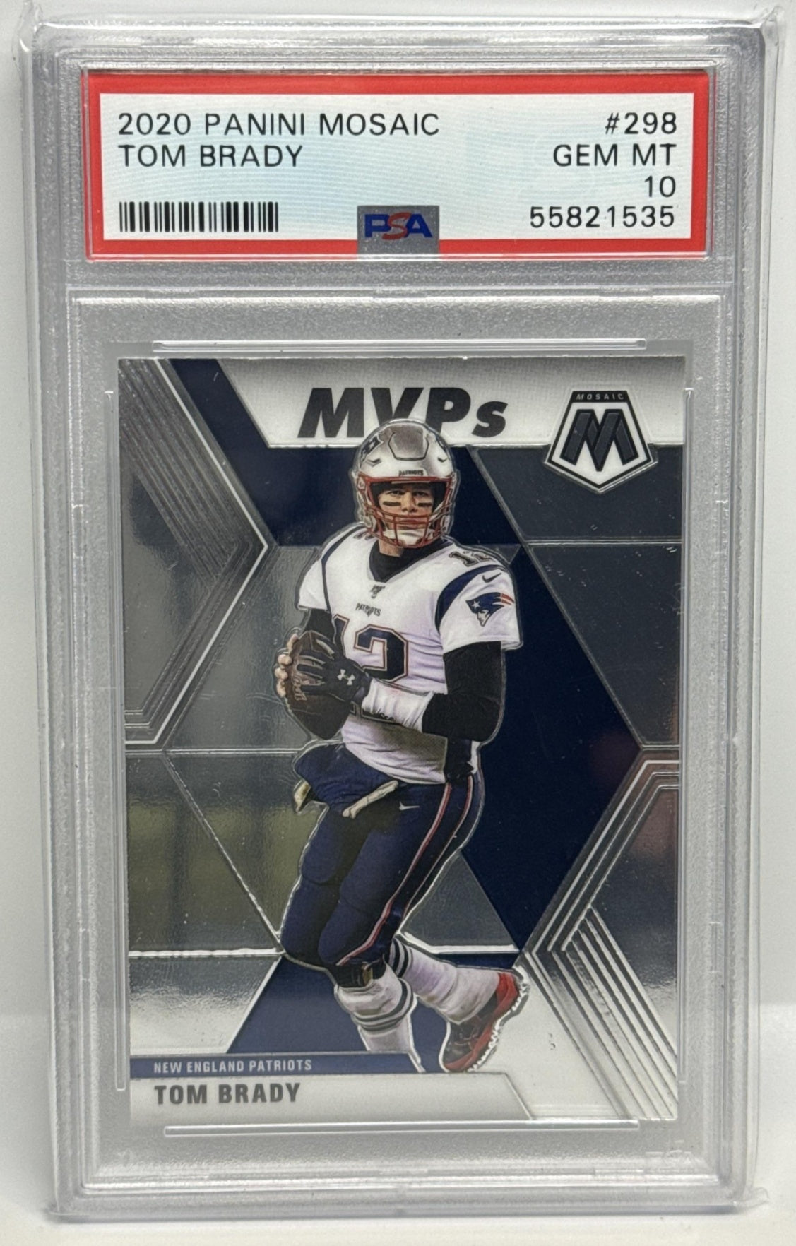 Tom Brady Panini Mosaic 2020 PSA 10 New England Patriots
