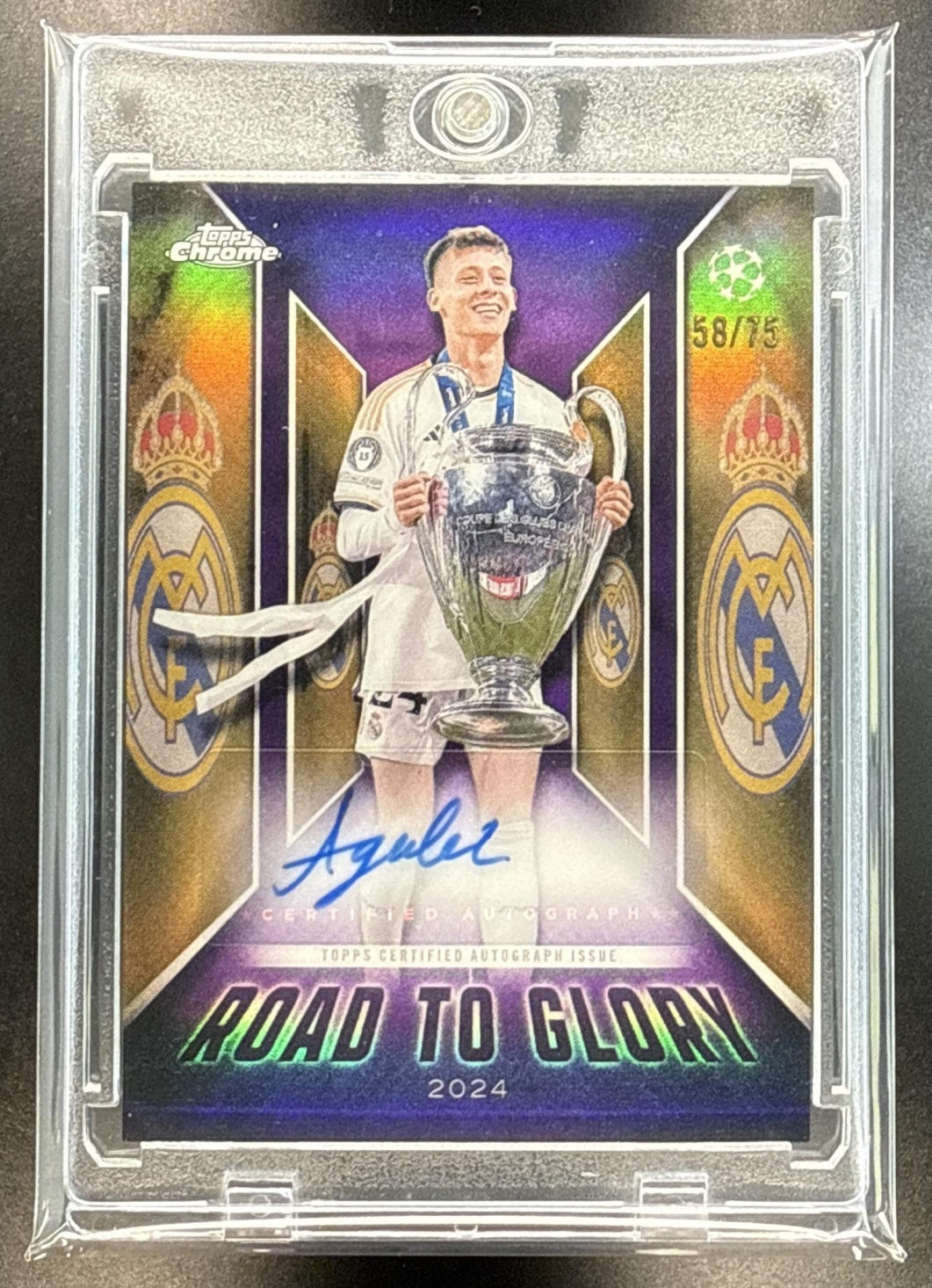 Arda Guler Topps Chrome UCC 2025-26 Purple Refractor /75 Auto Real Madrid C.F.
