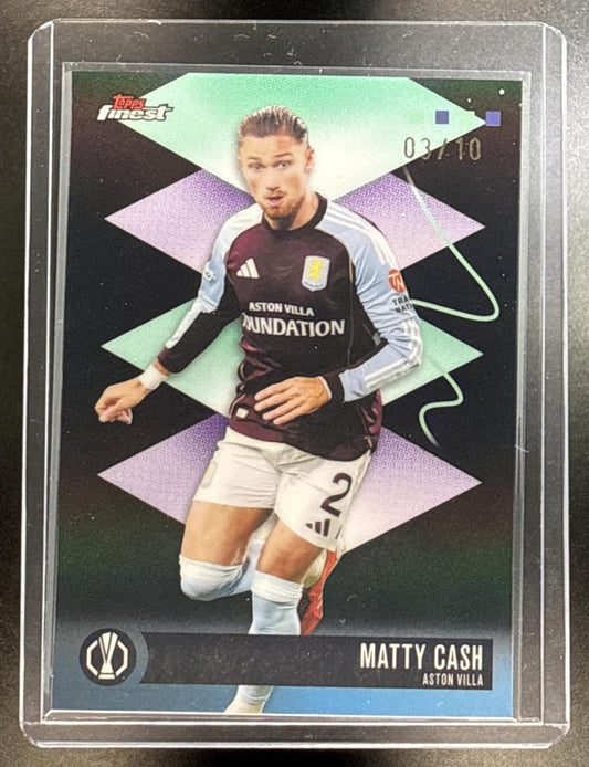 Matty Cash Topps UCC Finest 2025-26 Black Refractor /10 Aston Villa