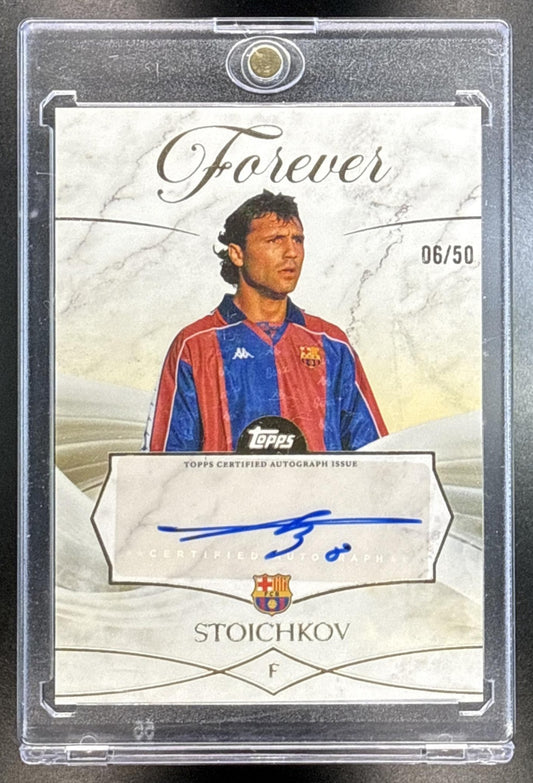 Hristo Stoichkov Topps FC Barcelona Forever Soccer 2025-26 Gold /50 Auto
