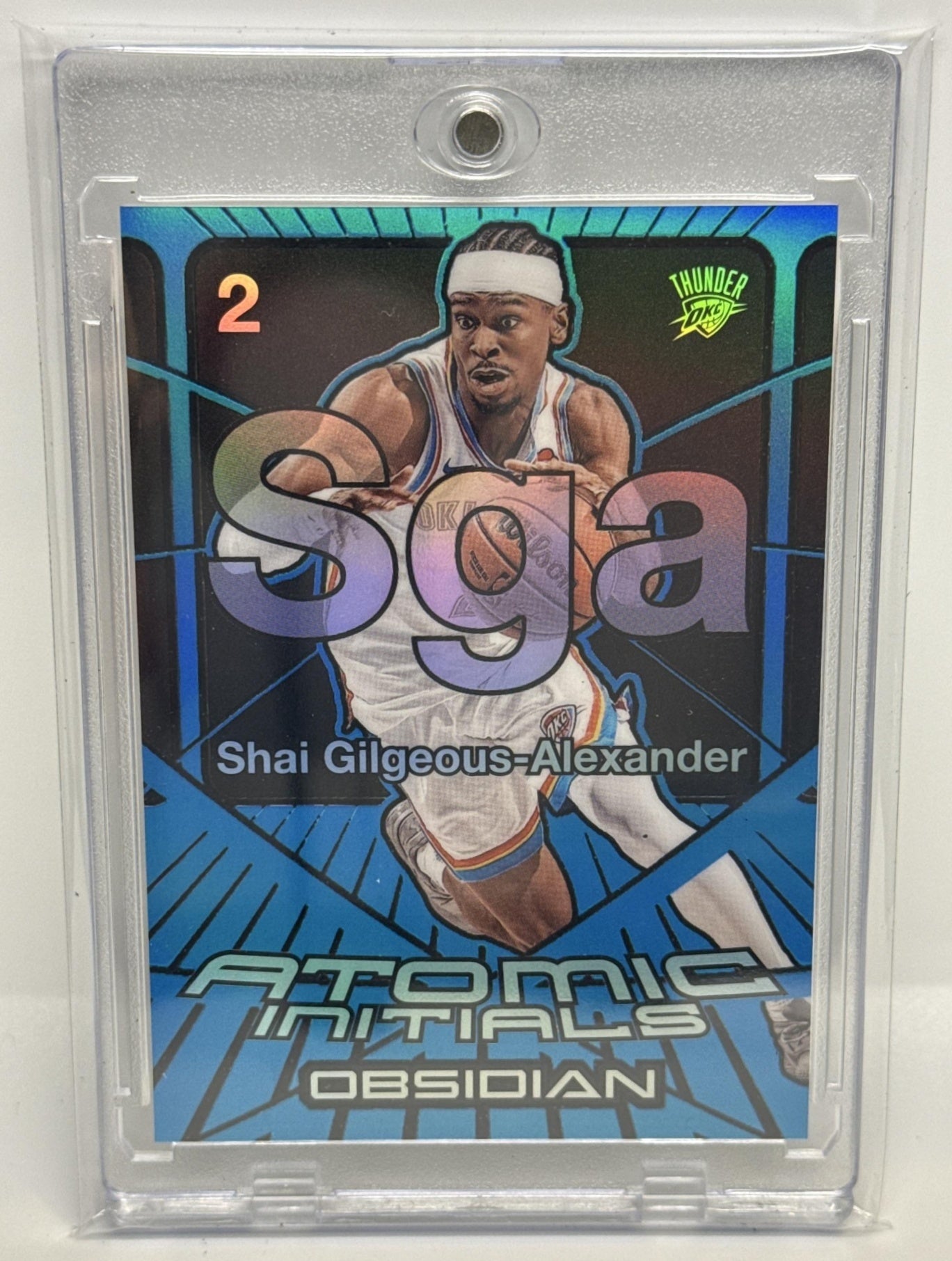 Shai Gilgeous-Alexander Panini Obsidian 2024-25 Electric Etch Blue Flood /30 OKC