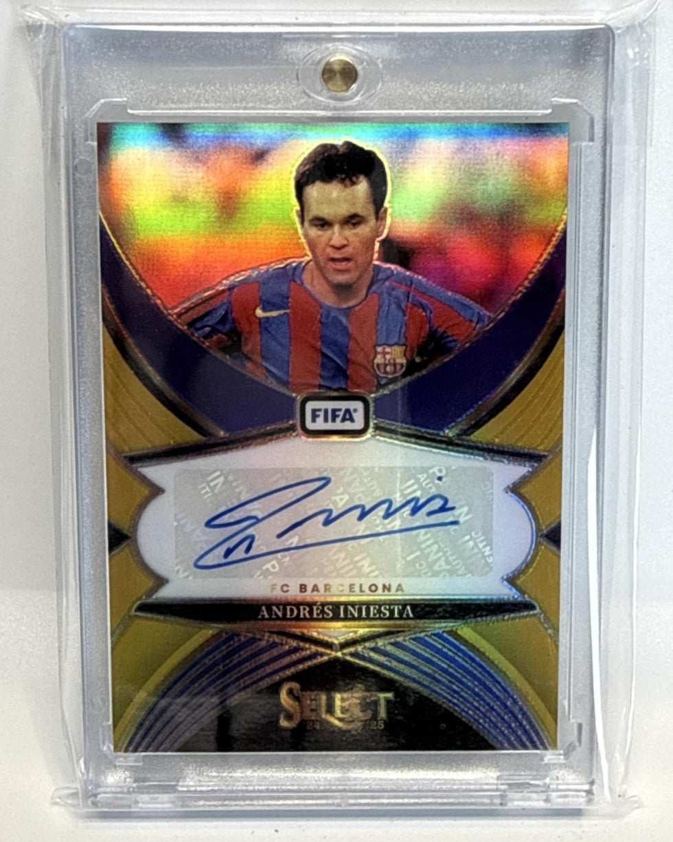 Andres Iniesta Panini Select FIFA 2024-25 Signatures Gold /10 Auto FC Barcelona