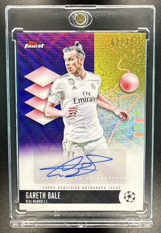 Gareth Bale Topps Finest UCC 2025-26 Purple Wave Refractor /75 Auto Real Madrid C.F.