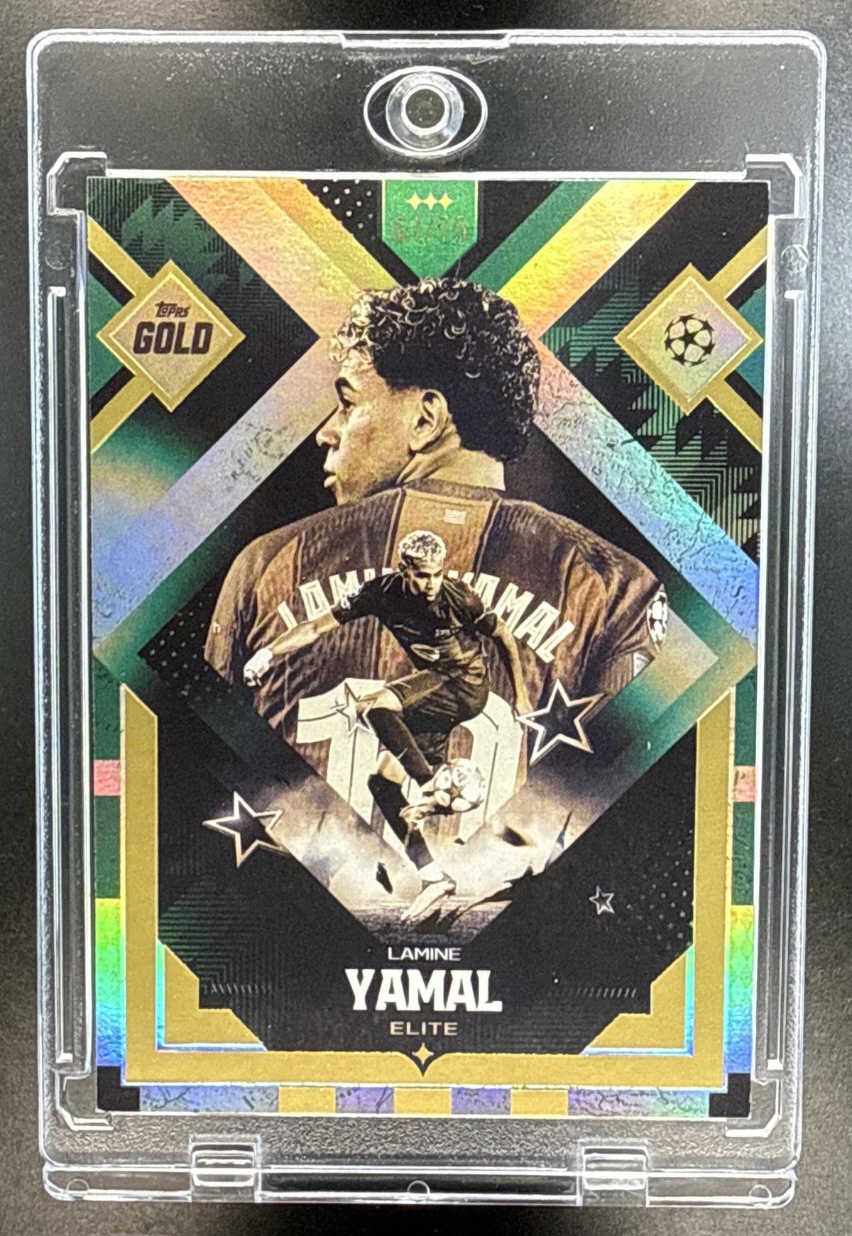 Lamine Yamal Topps Gold UEFA CC 2025-26 Elite Green /75 FC Barcelona