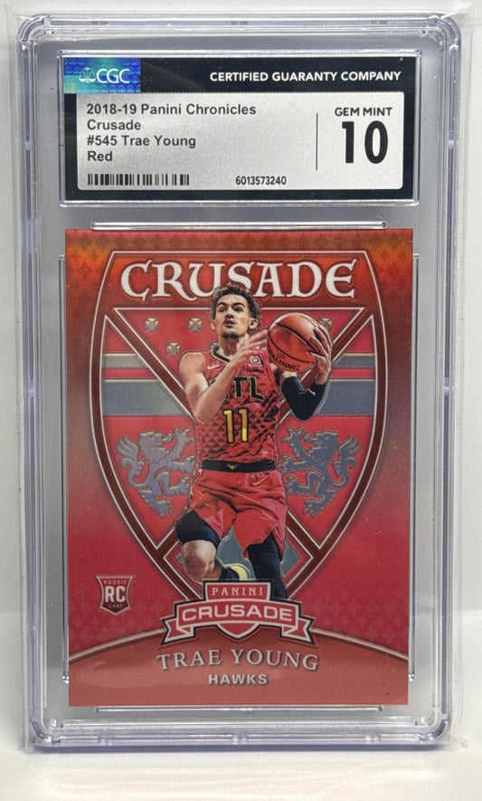 Trae Young Panini Chronicles 2018-19 Red /149 RC CGC 10 Atlanta Hawks